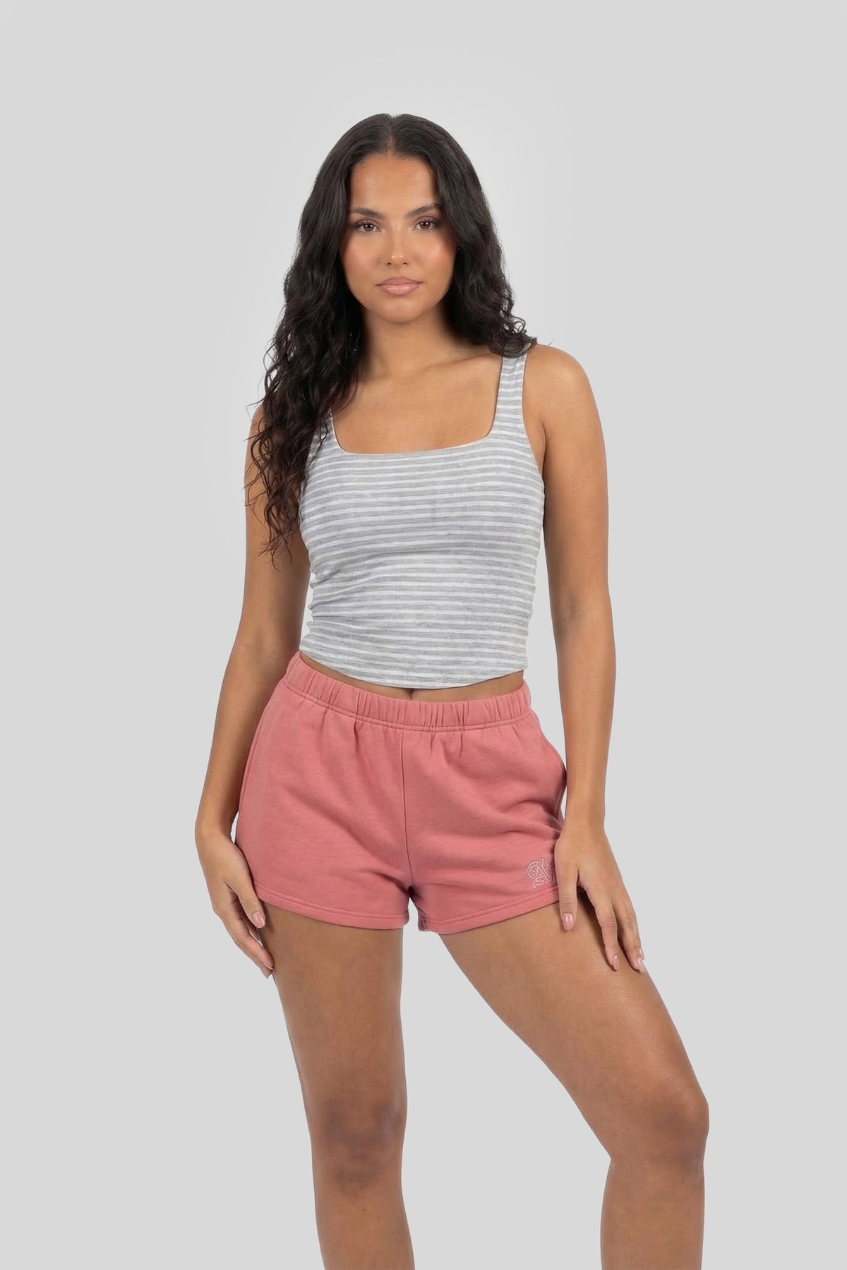Alt View 2. Graphic Fleece Short - Pink