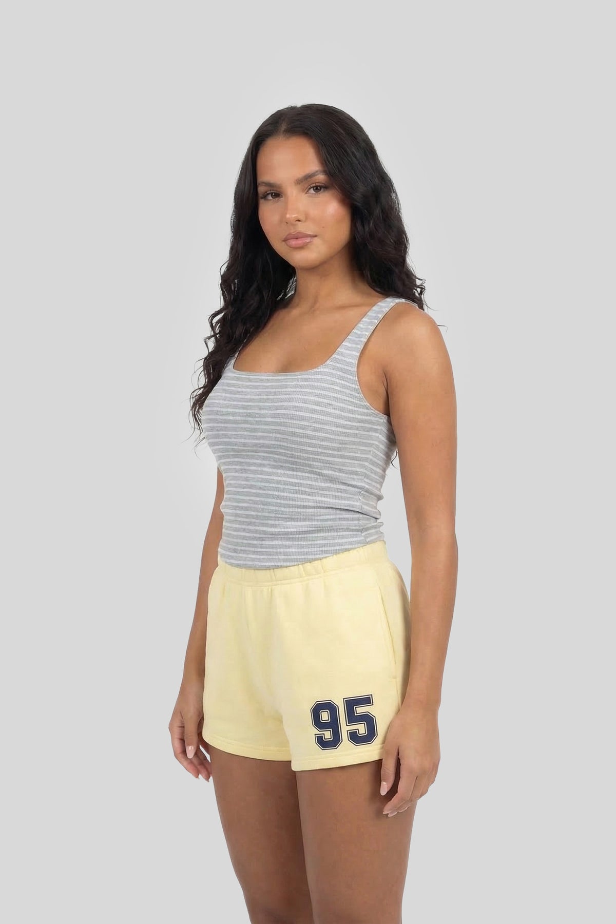 Alt View 2. Graphic Fleece Short - Yellow