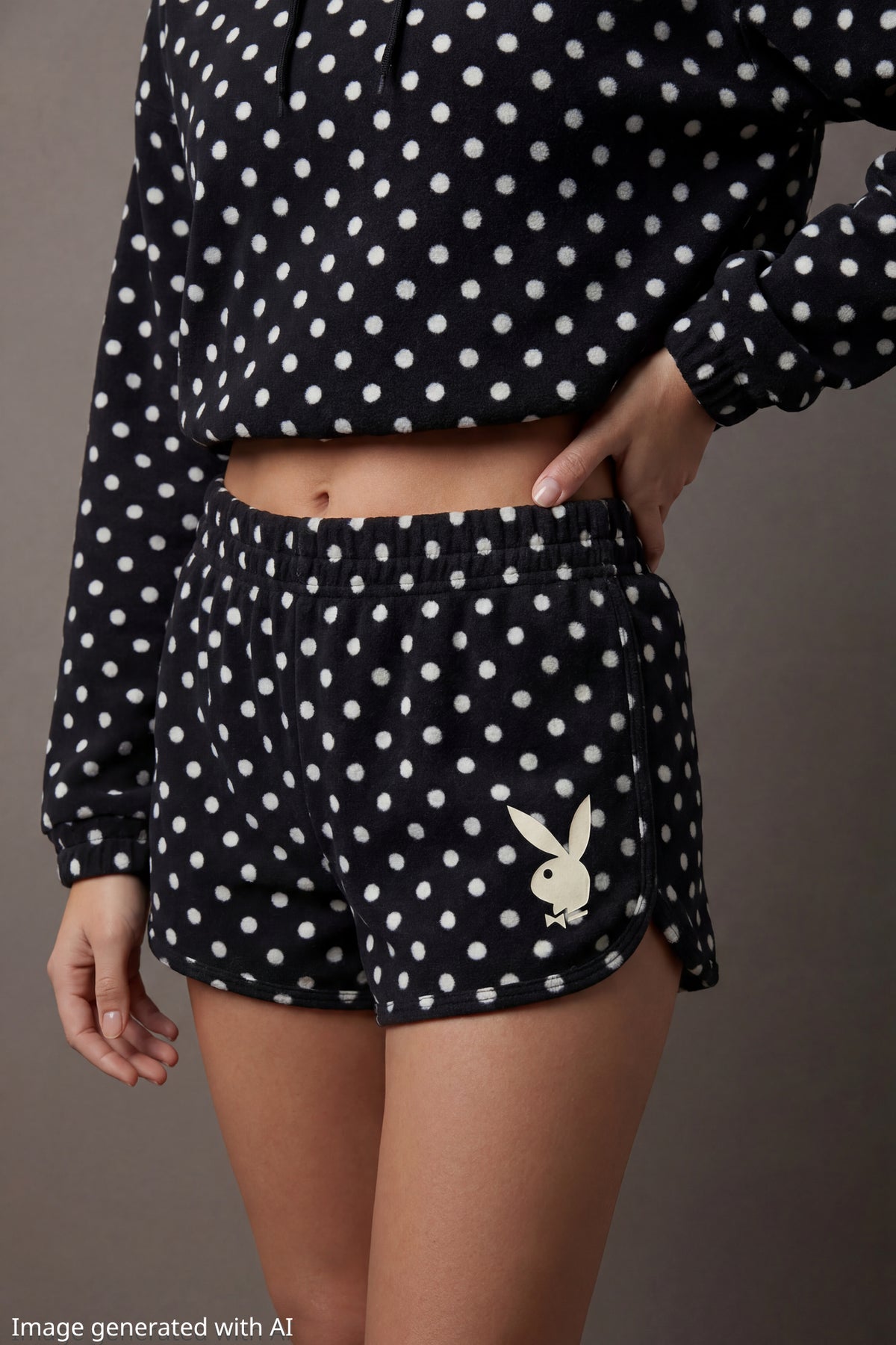 Alt View 8. Playboy Graphic Fleece Dolphin Short 2.5" - Green