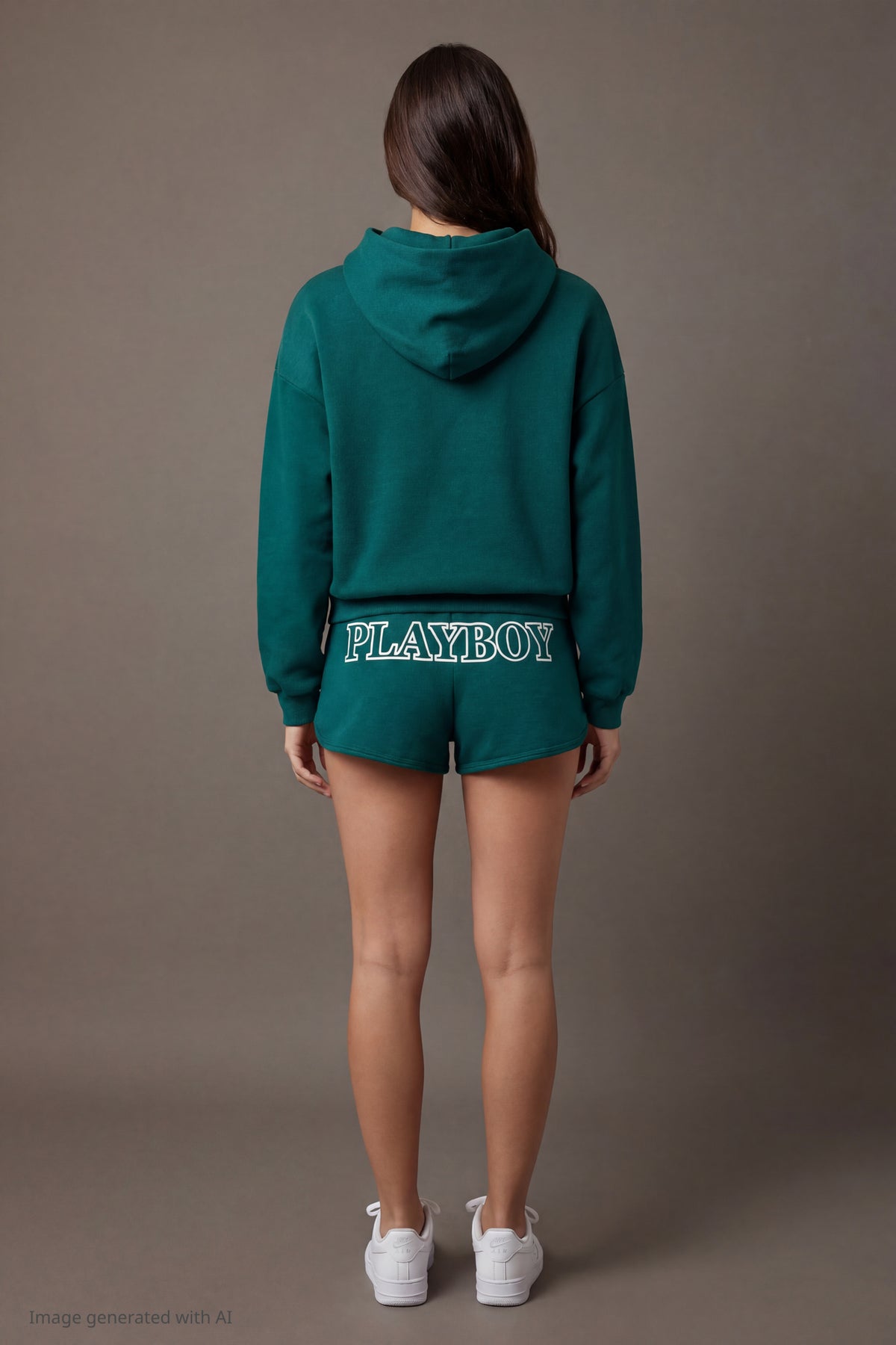 Playboy Graphic Fleece Dolphin Short 2.5" - Green