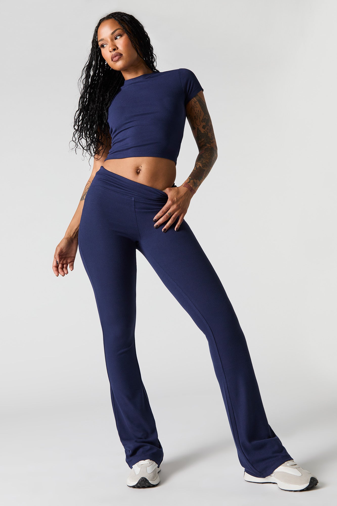 Active Soft Ribbed Flare Pant