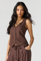 Linen-Blend Vest
