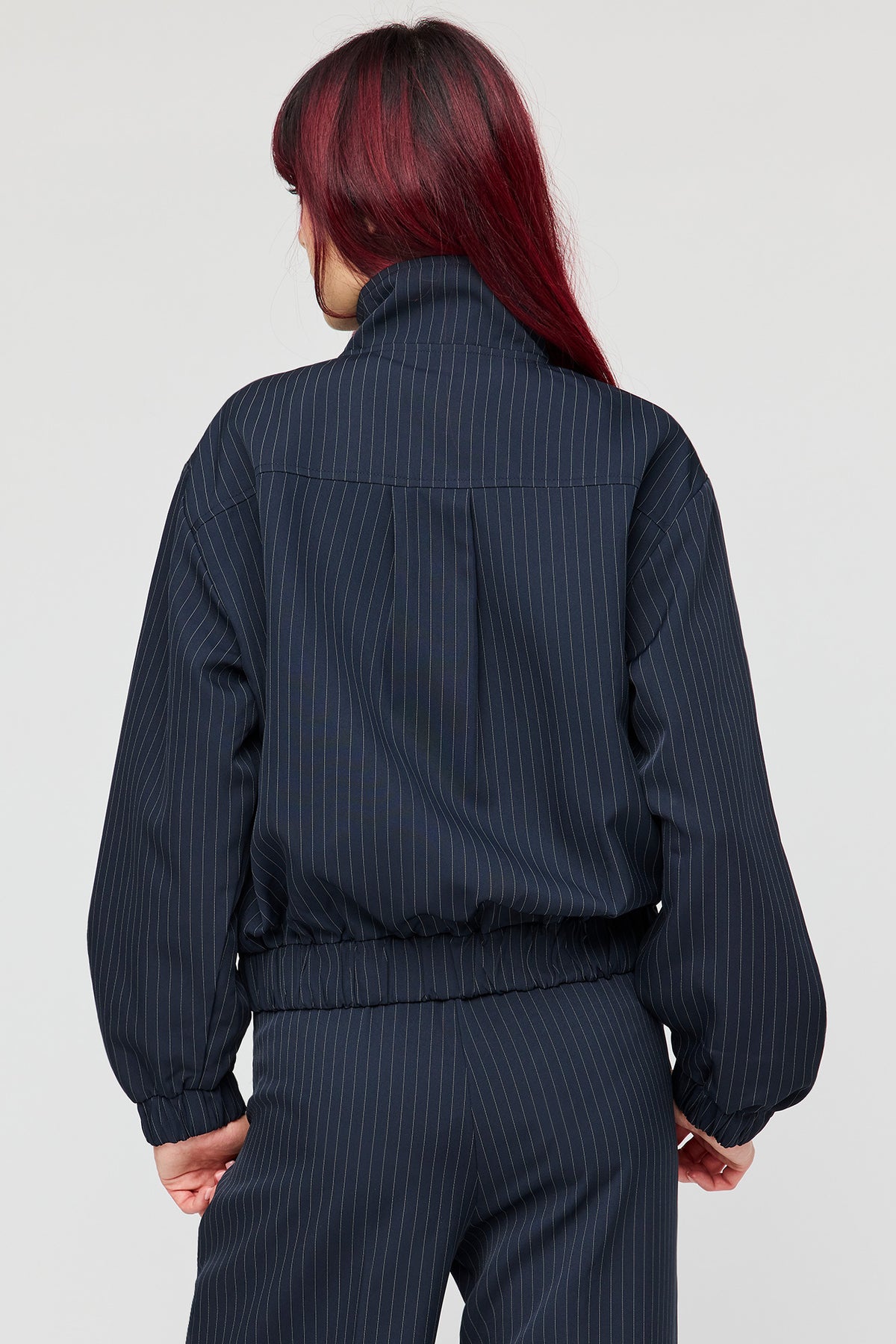 Alt View 2. Pinstriped Jacket - Navy