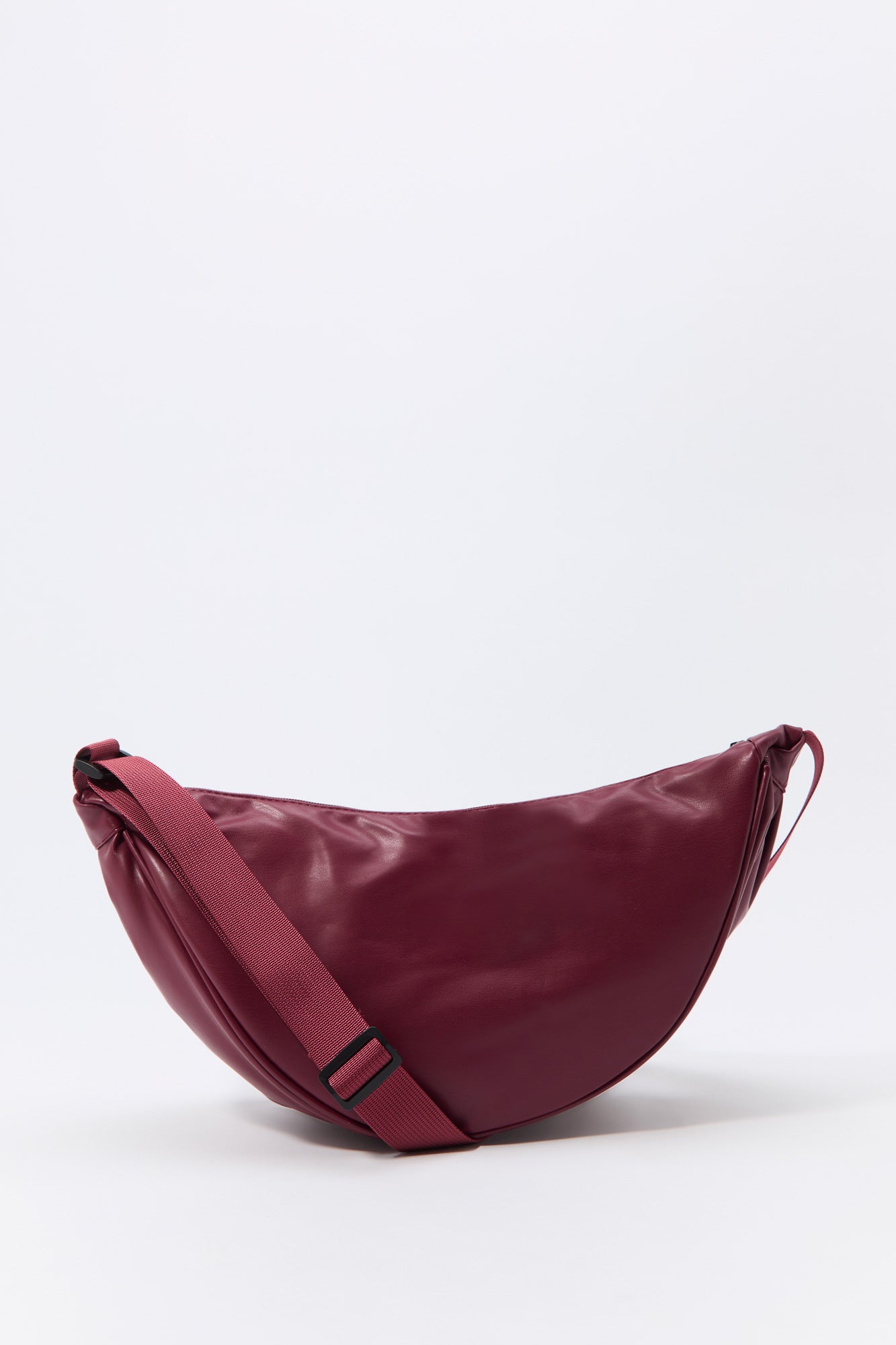 Faux Leather Half Moon Bag