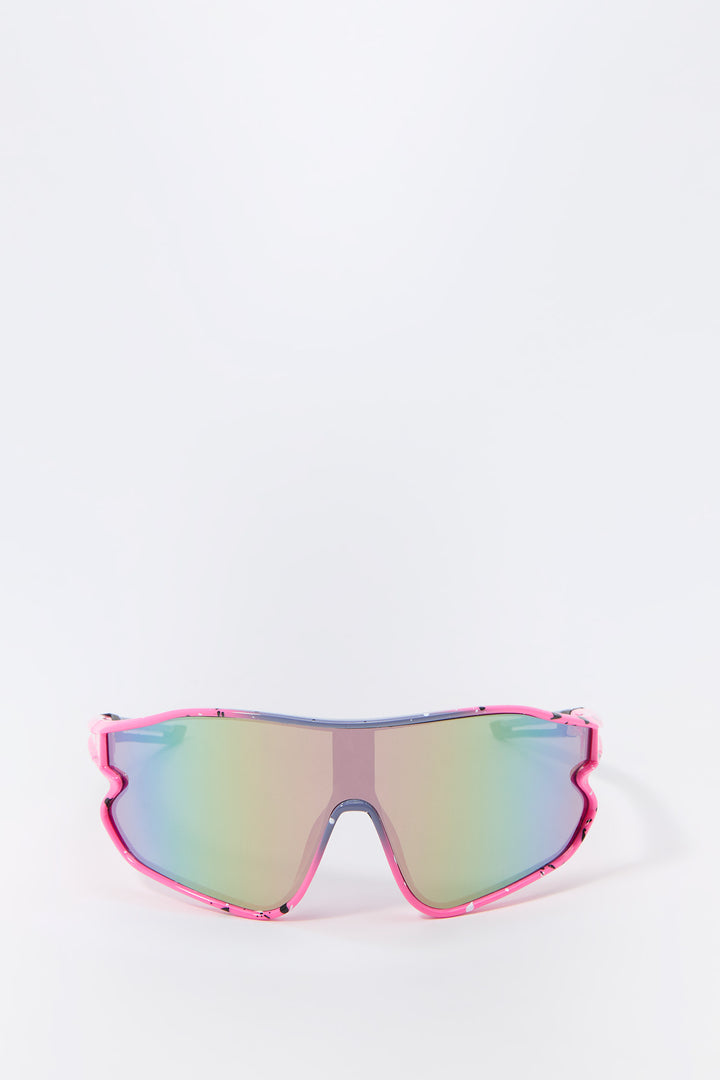 Paint Splatter Sport Shield Sunglasses