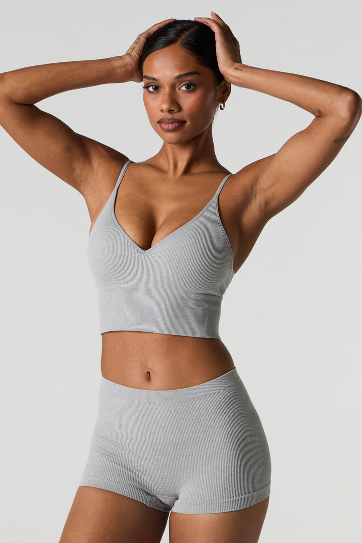 Seamless Ribbed Padded Bralette