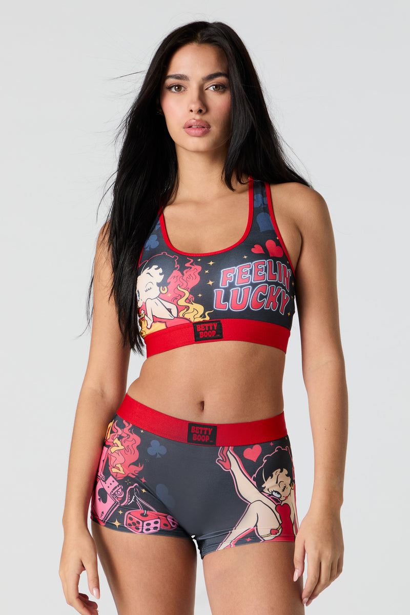 Betty Boop Sports Bra & Boy Short 2 Piece Set