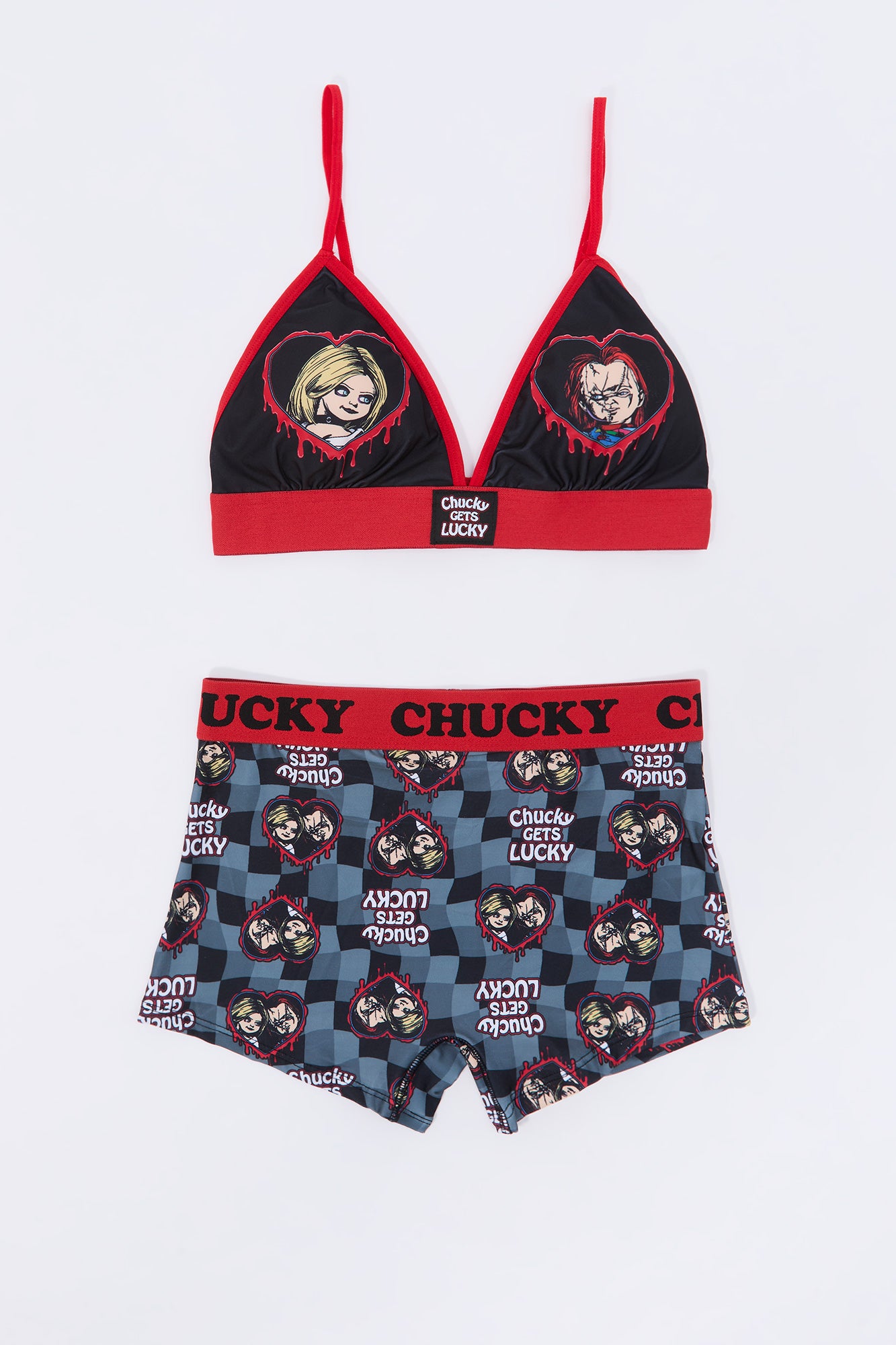 Chucky Gets Lucky Triangle Bralette & Boy Short 2 Piece Set