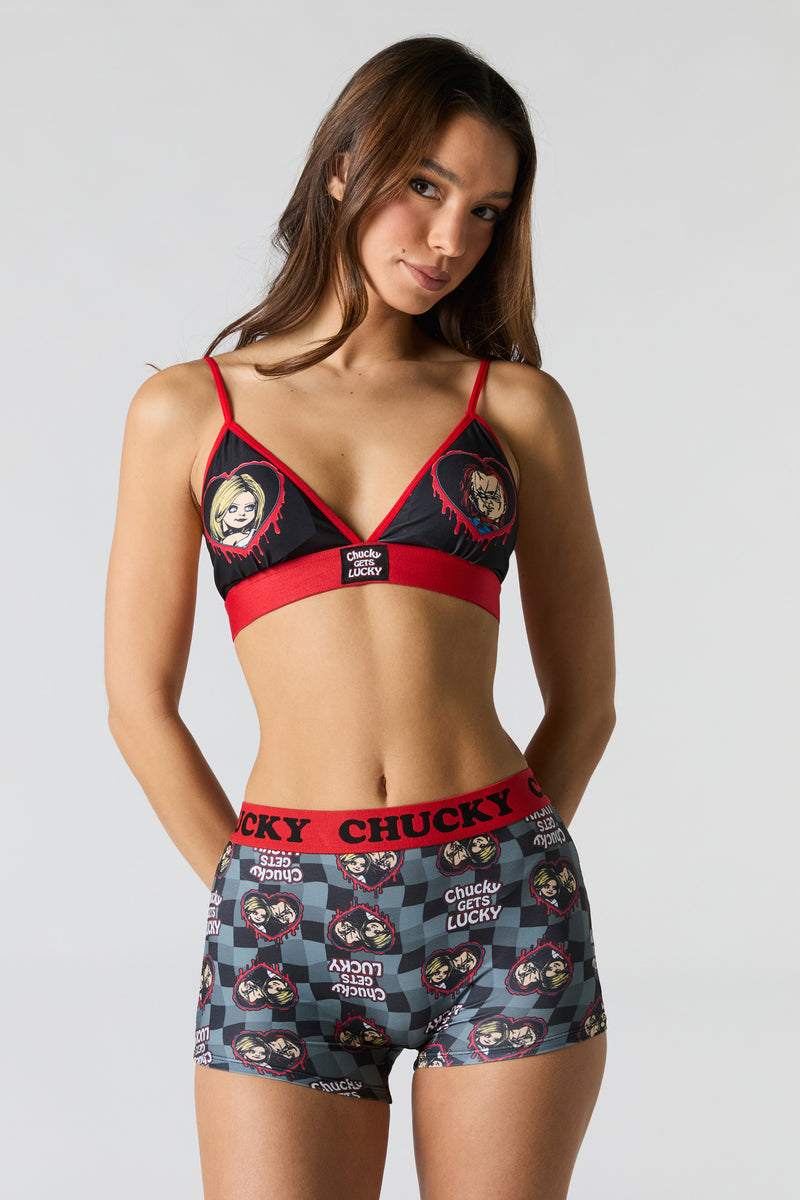 Chucky Gets Lucky Triangle Bralette & Boy Short 2 Piece Set