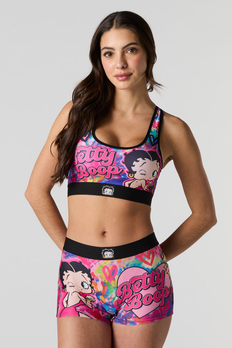 Betty Boop Sports Bra & Boy Short 2 Piece Set