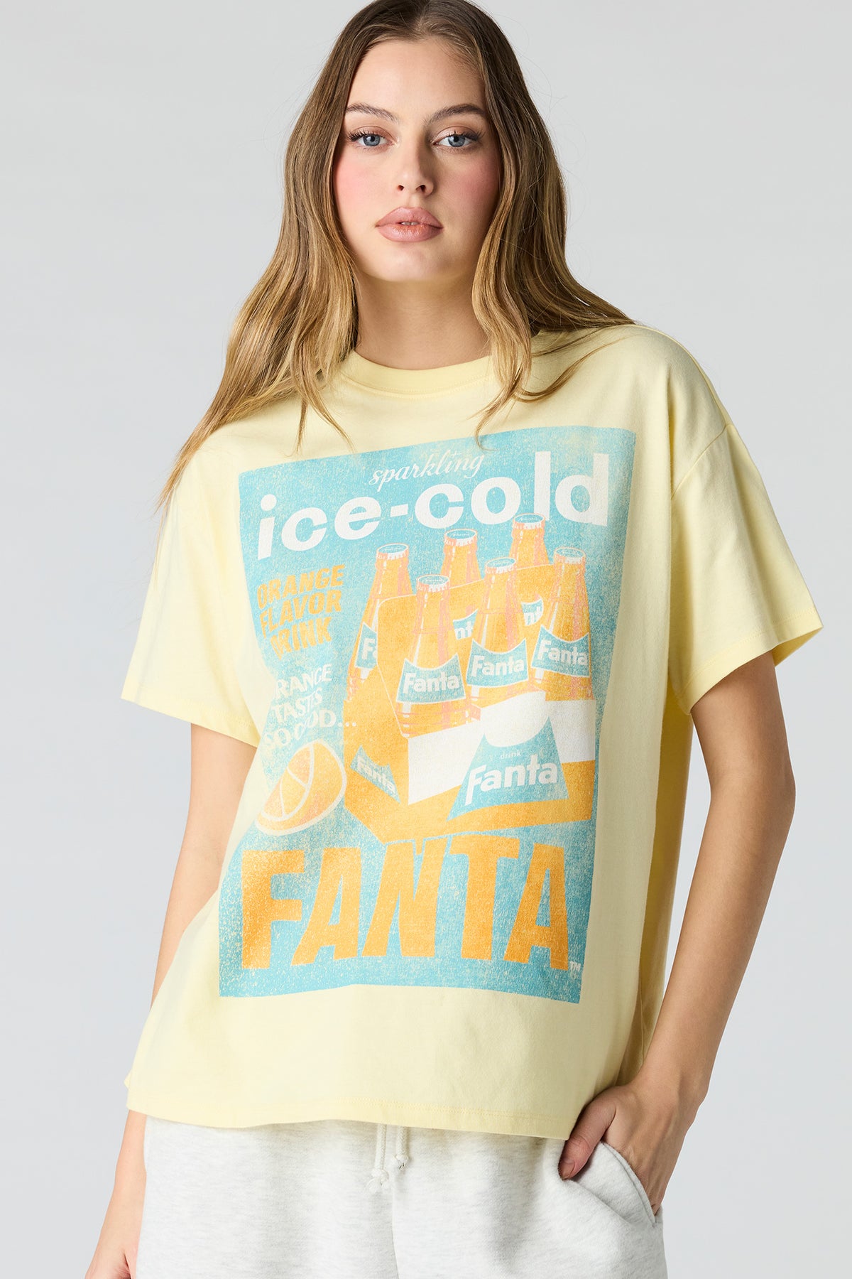 Coca-Cola Graphic Boyfriend T-Shirt - Yellow