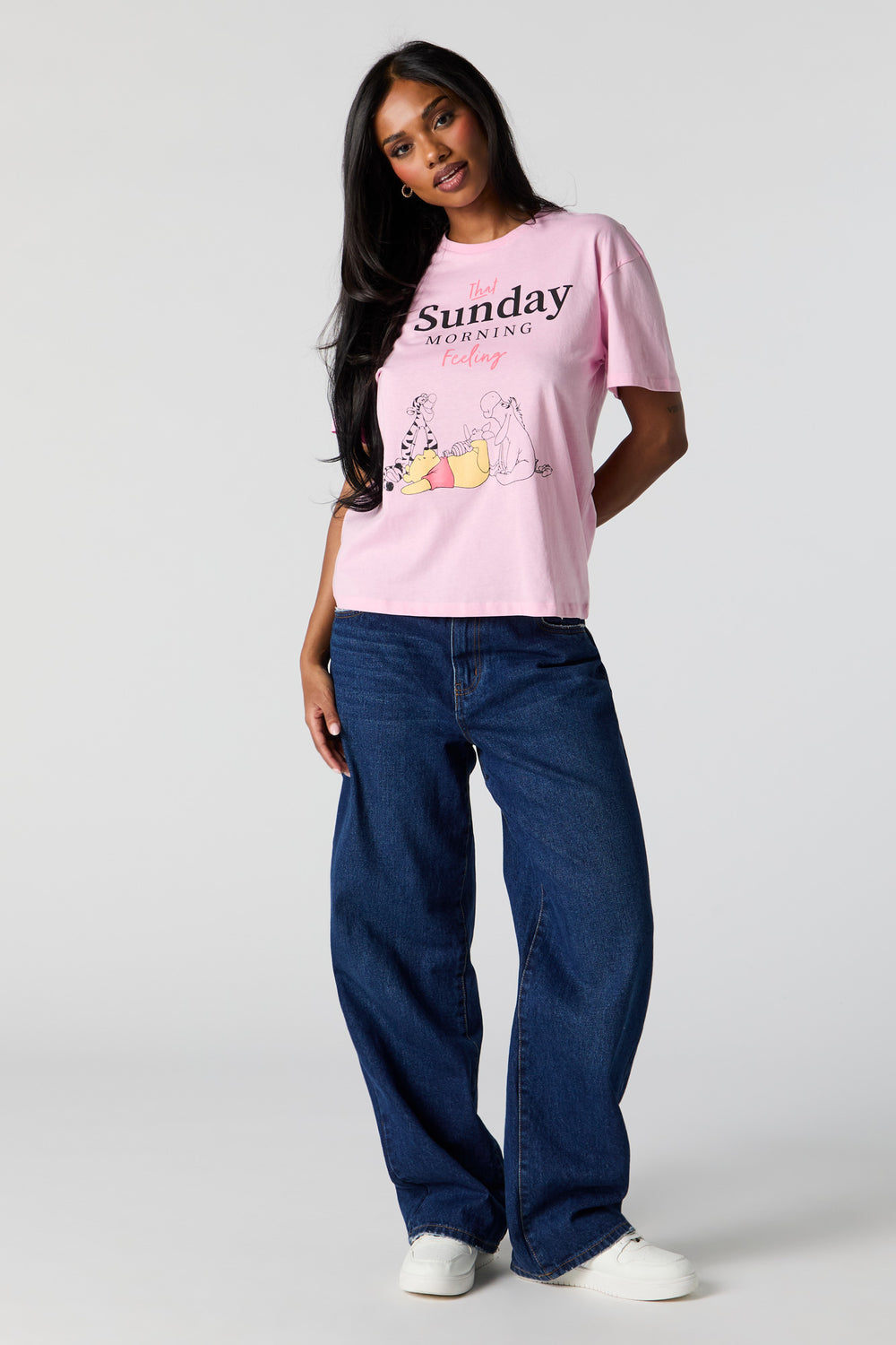 Sunday Winnie the Pooh Graphic Boyfriend T-Shirt Sunday Winnie the Pooh Graphic Boyfriend T-Shirt 3