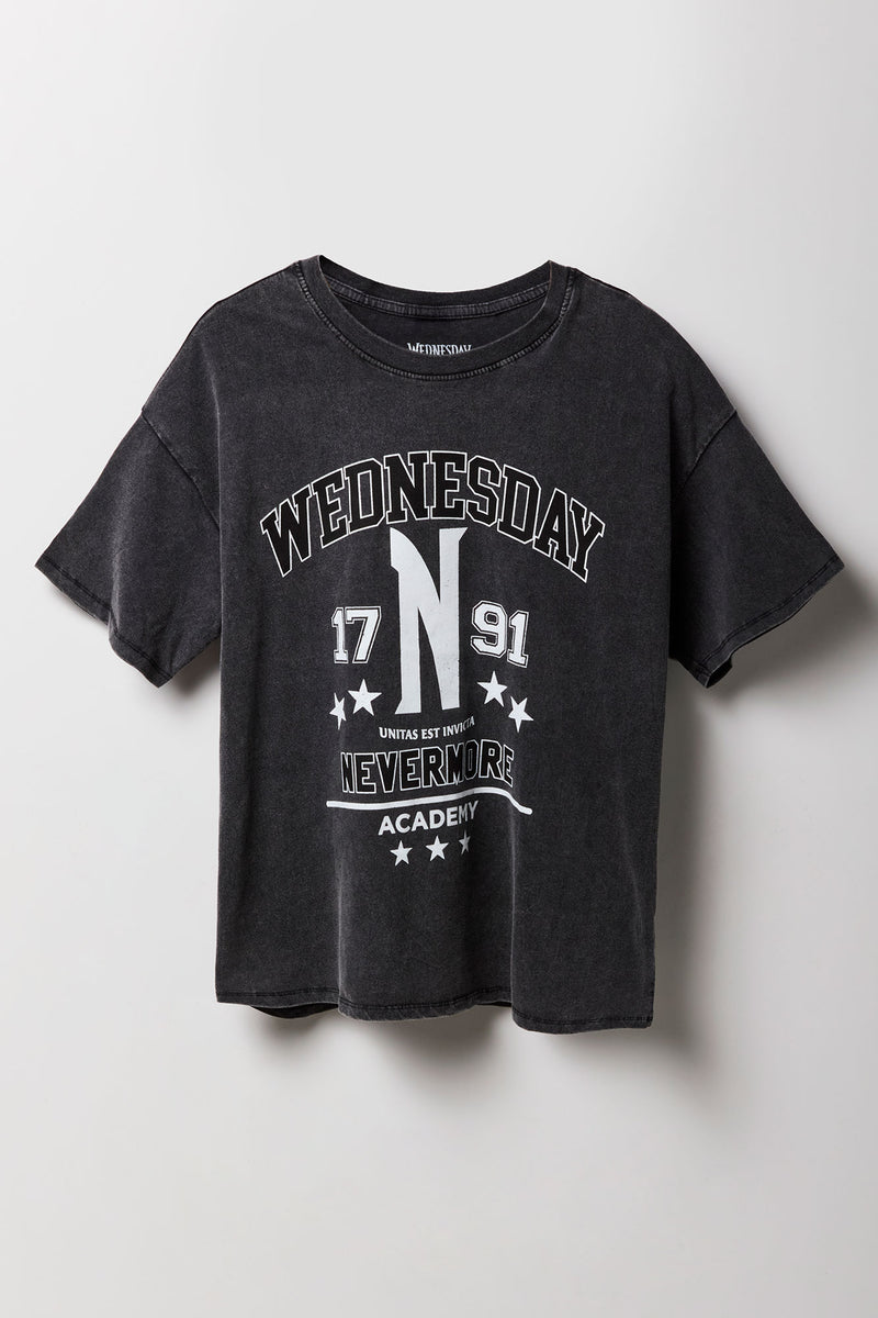 Wednesday Graphic Washed Boyfriend T-Shirt