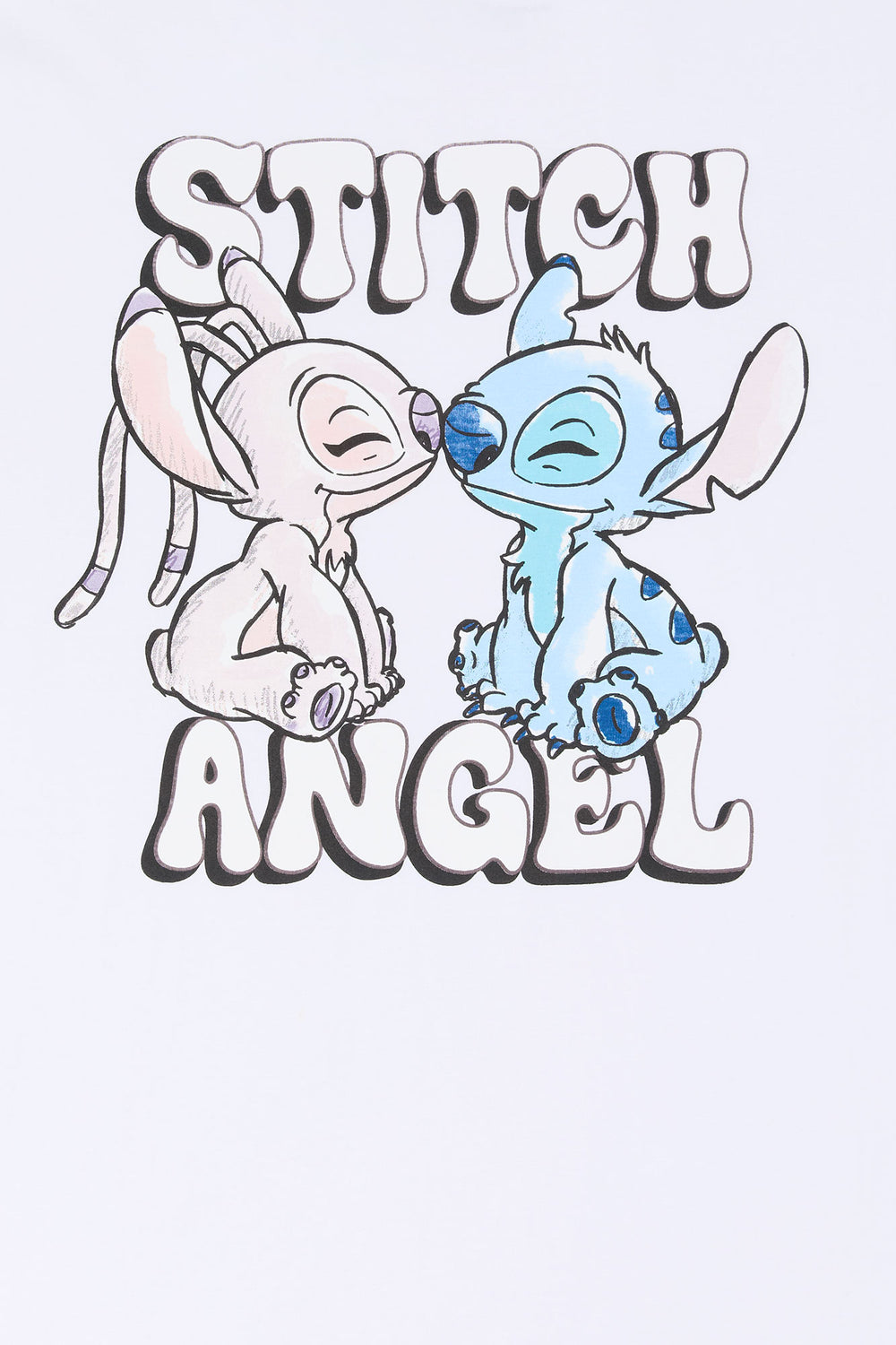 Stitch & Angel Snuggled Graphic Boyfriend  T-Shirt Stitch & Angel Snuggled Graphic Boyfriend  T-Shirt 1