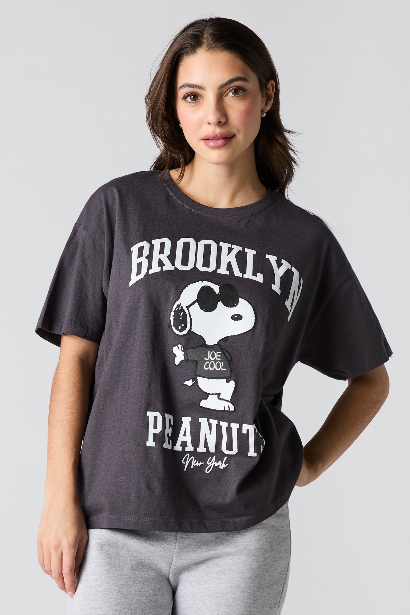 Brooklyn Peanuts Graphic Boyfriend T-Shirt