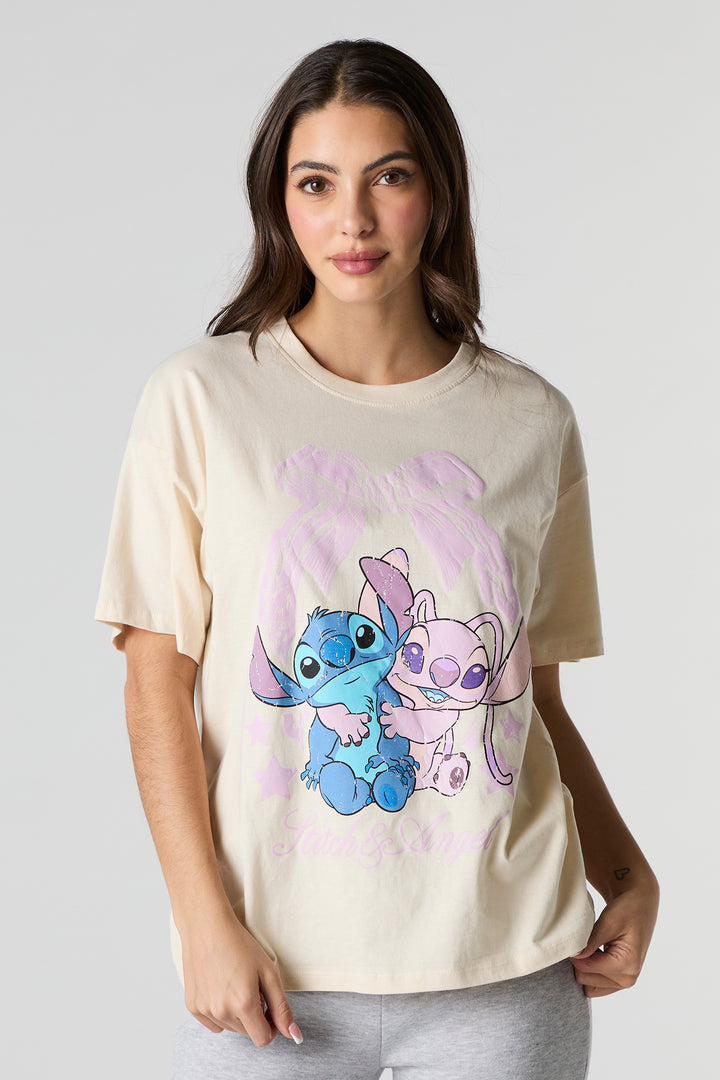 Stitch & Angel Graphic Boyfriend T-Shirt