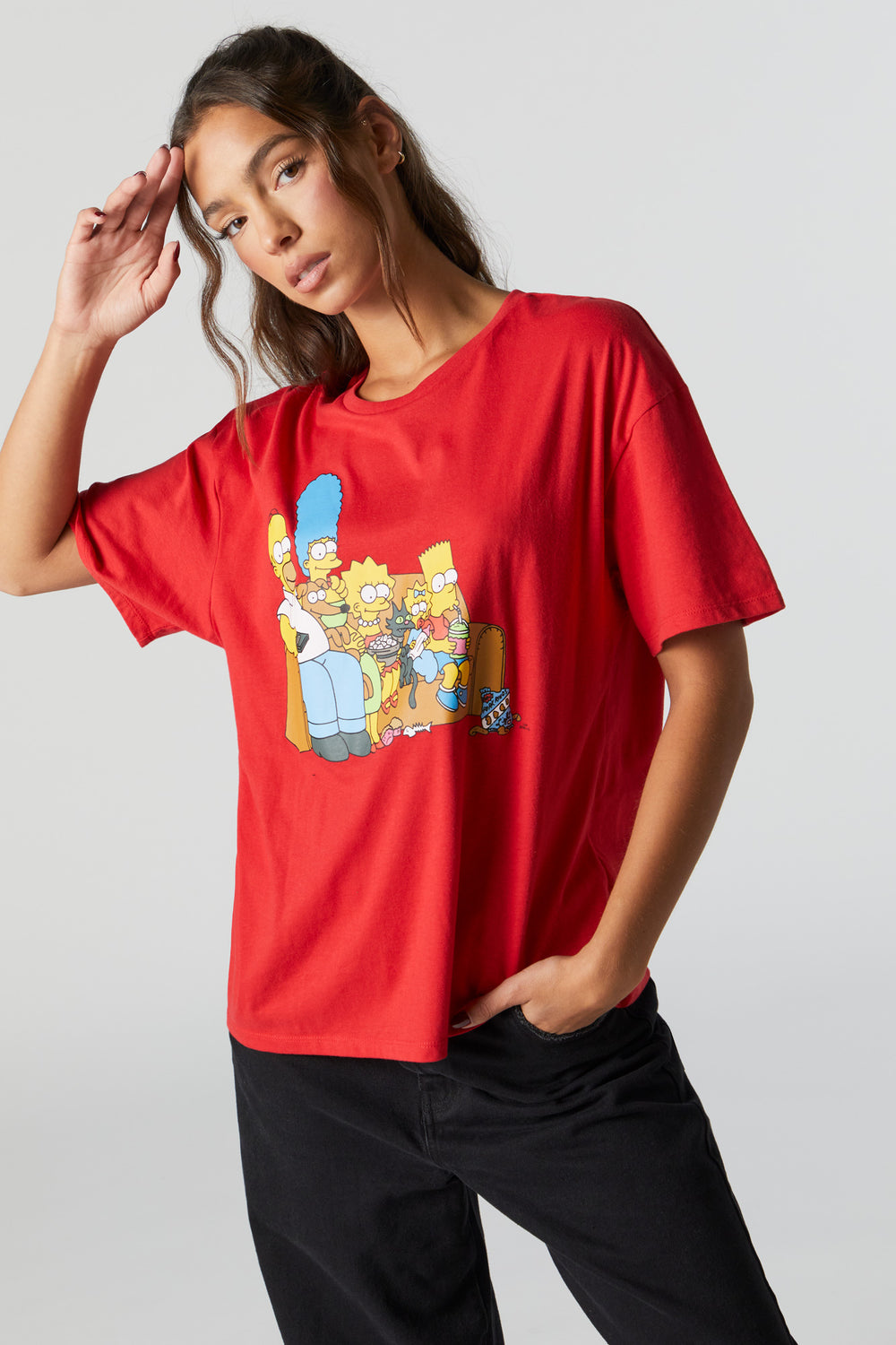 Simpsons Graphic Boyfriend T-Shirt Simpsons Graphic Boyfriend T-Shirt 1