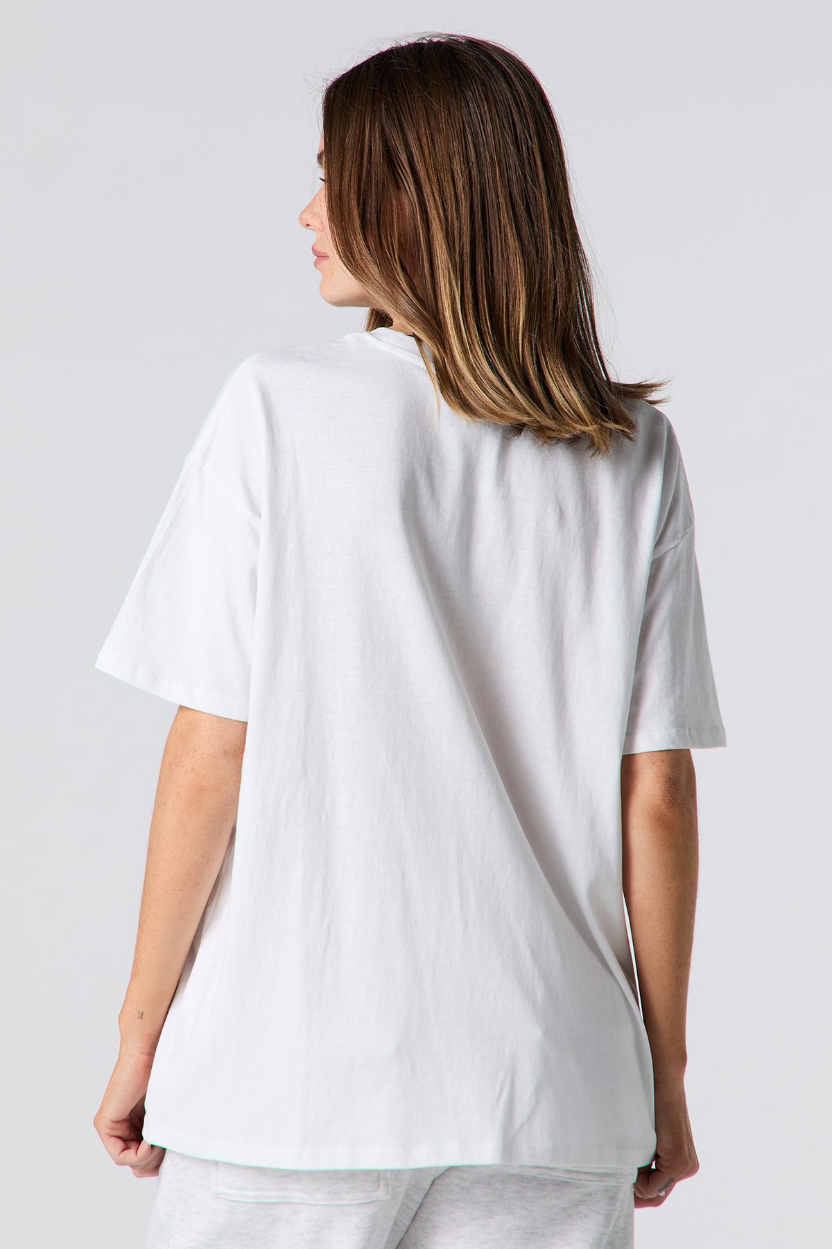 Alt View 1. Get Ready With Stitch Graphic Boyfriend T-Shirt - White