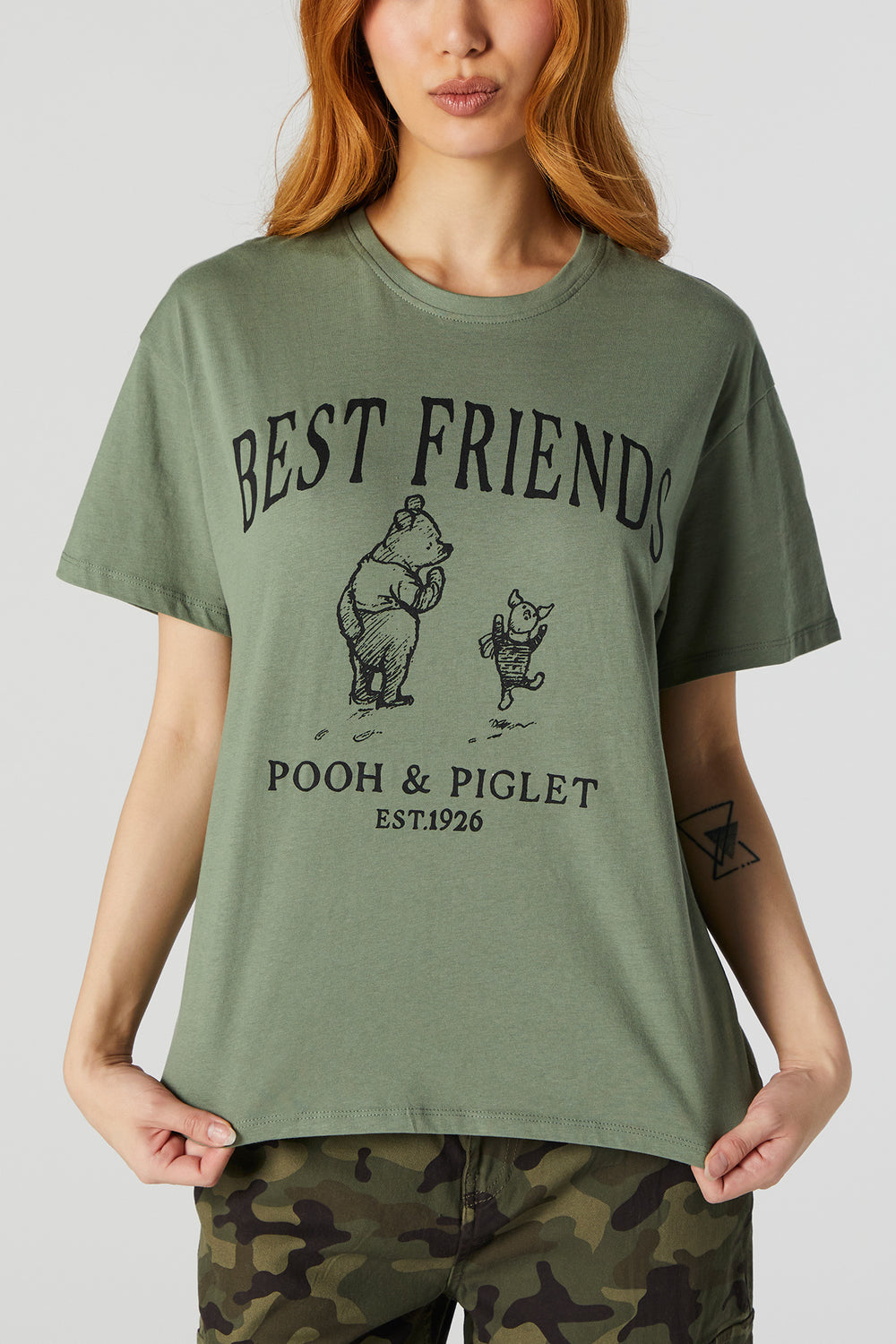 Best Friends Pooh and Piglet Graphic Boyfriend T-Shirt Best Friends Pooh and Piglet Graphic Boyfriend T-Shirt 1
