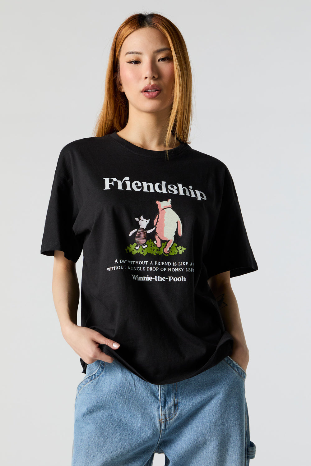 Pooh and Piglet Graphic Boyfriend T-Shirt Pooh and Piglet Graphic Boyfriend T-Shirt 2