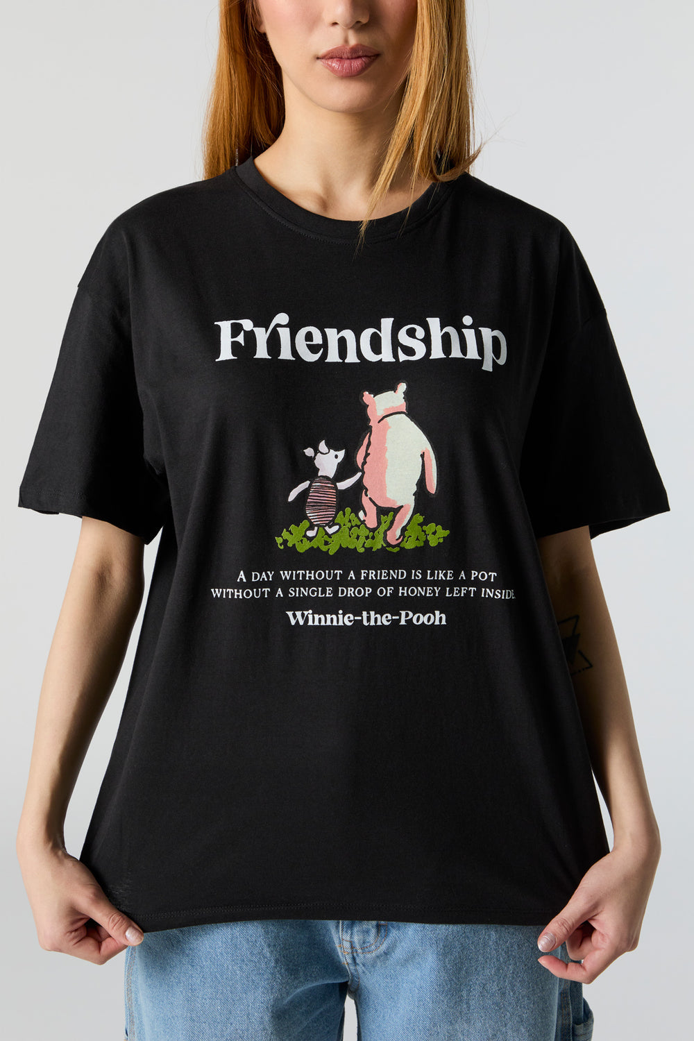 Pooh and Piglet Graphic Boyfriend T-Shirt Pooh and Piglet Graphic Boyfriend T-Shirt 1