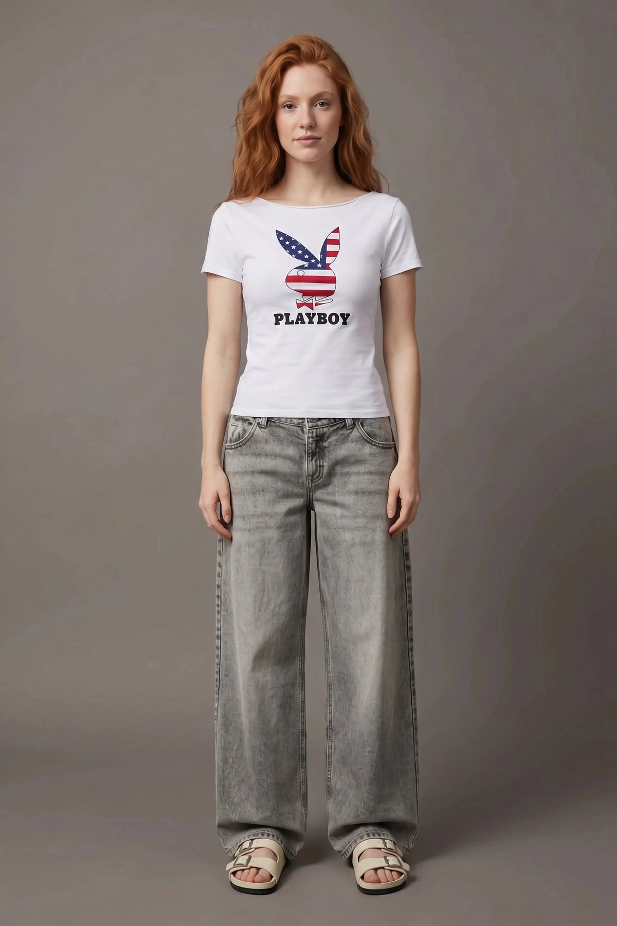 Alt View 2. Playboy USA Graphic T-Shirt - White