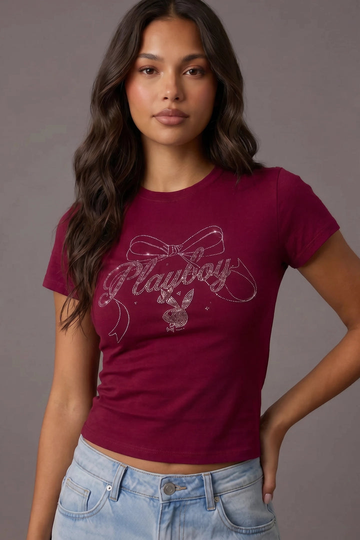 Luxe Heavy Cotton Playboy Graphic Oversized T-Shirt