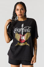Oversized Coca-Cola Graphic Washed T-Shirt