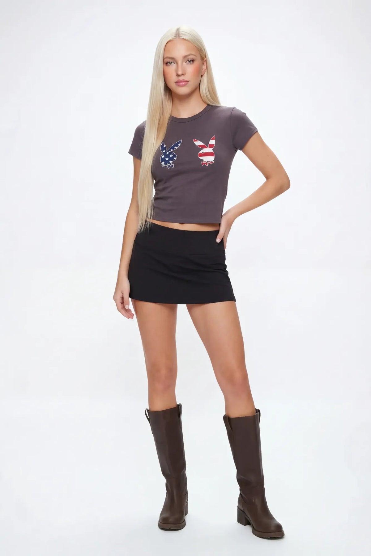 Alt View 4. Playboy USA Graphic Fitted T-Shirt - Dark Grey