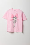 Alt View 3. Betty Boop Bow Graphic Boyfriend T-Shirt - Light Pink