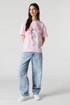 Alt View 2. Betty Boop Bow Graphic Boyfriend T-Shirt - Light Pink