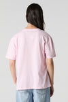 Alt View 1. Betty Boop Bow Graphic Boyfriend T-Shirt - Light Pink