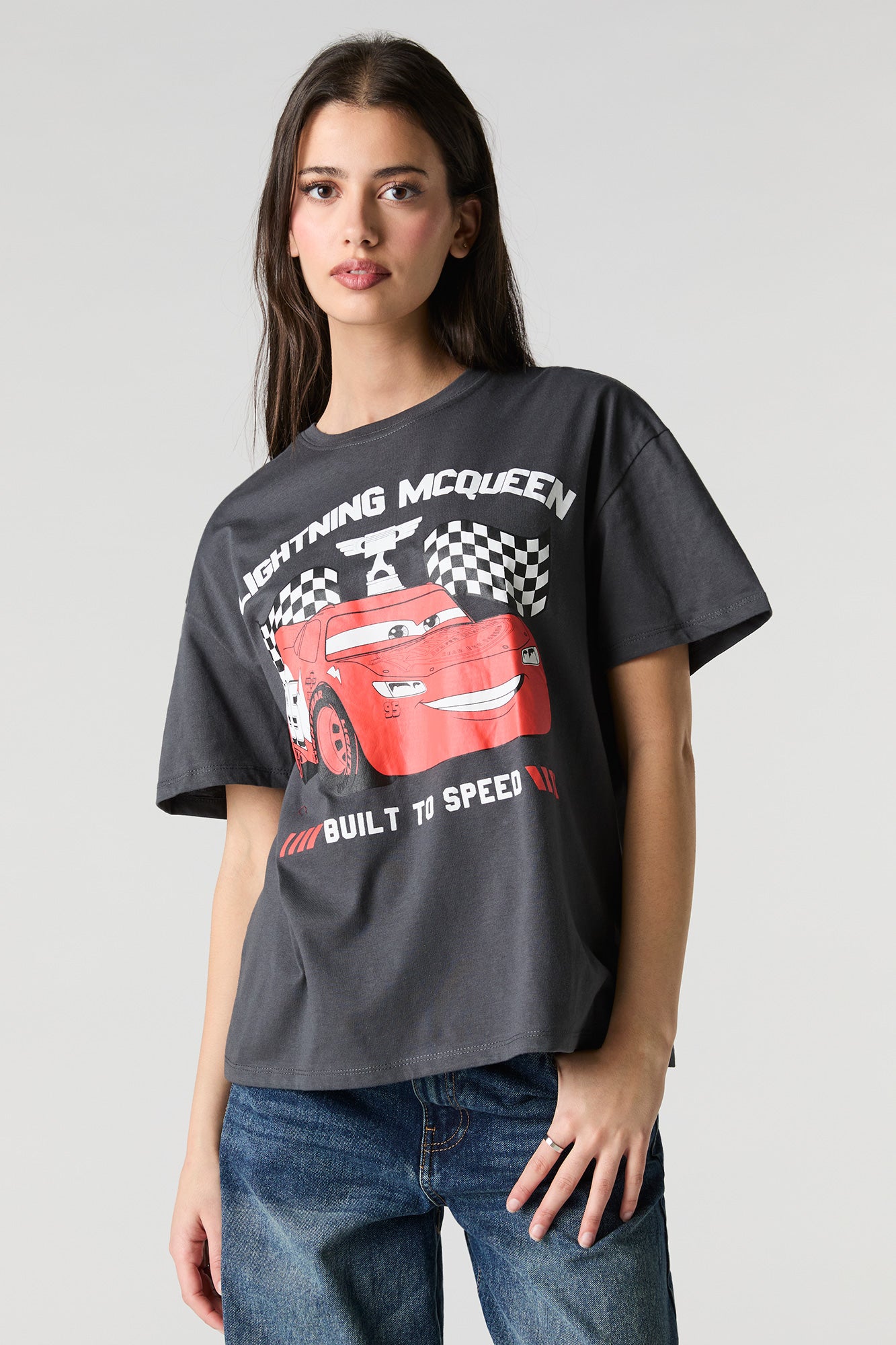 Lightning McQueen Graphic Boyfriend T-Shirt