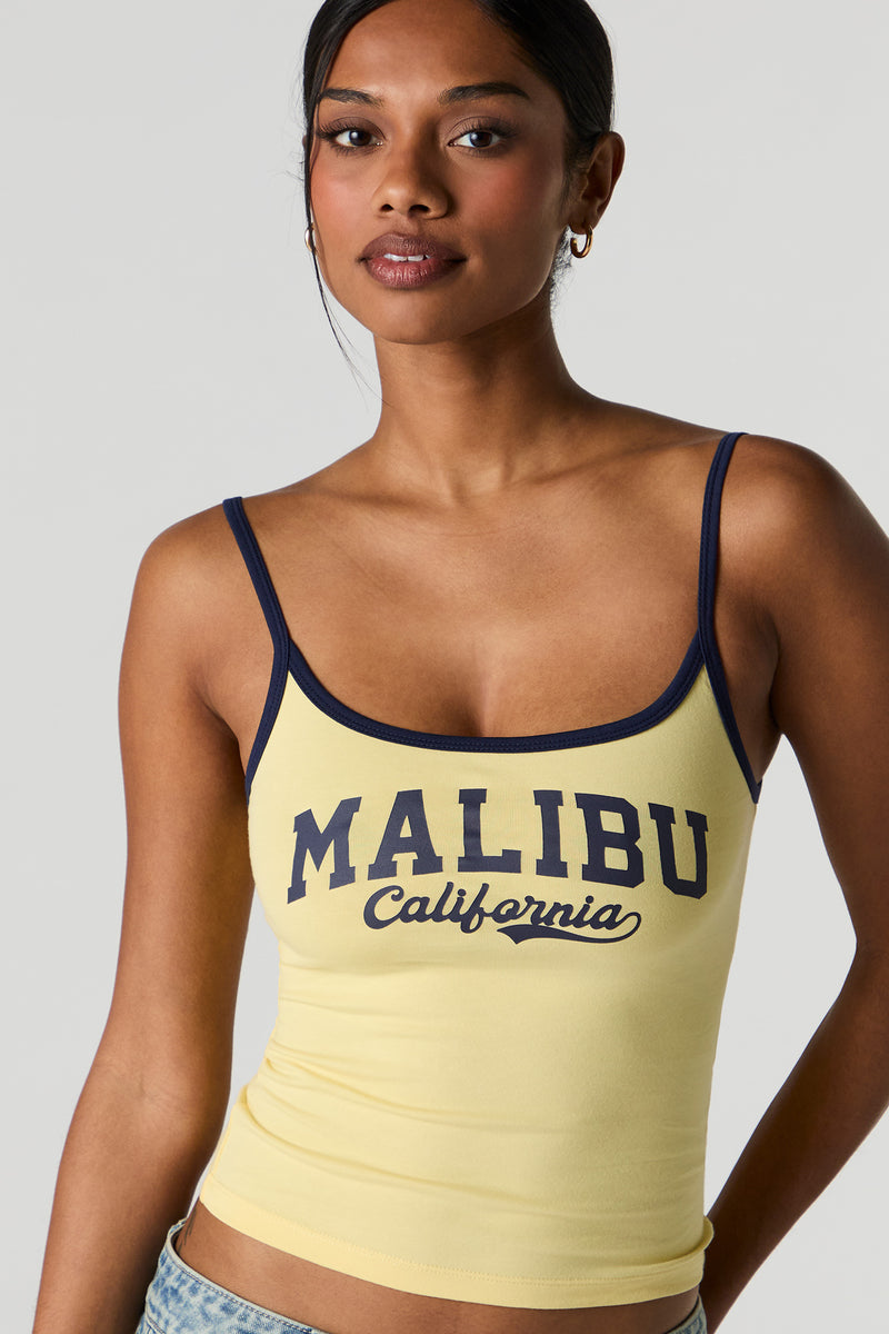 Graphic Scoop Neck Contrast Cami