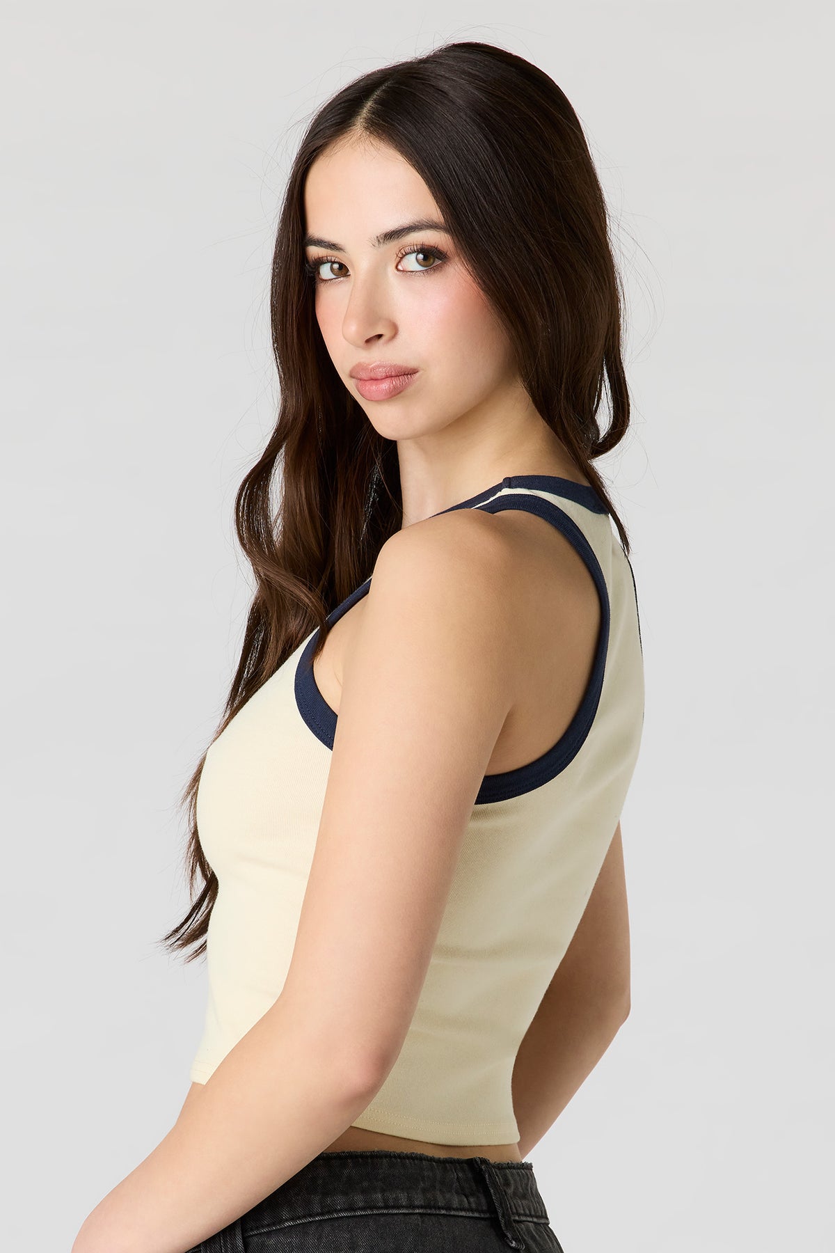 Alt View 2. High Neck Graphic Tank - Yellow