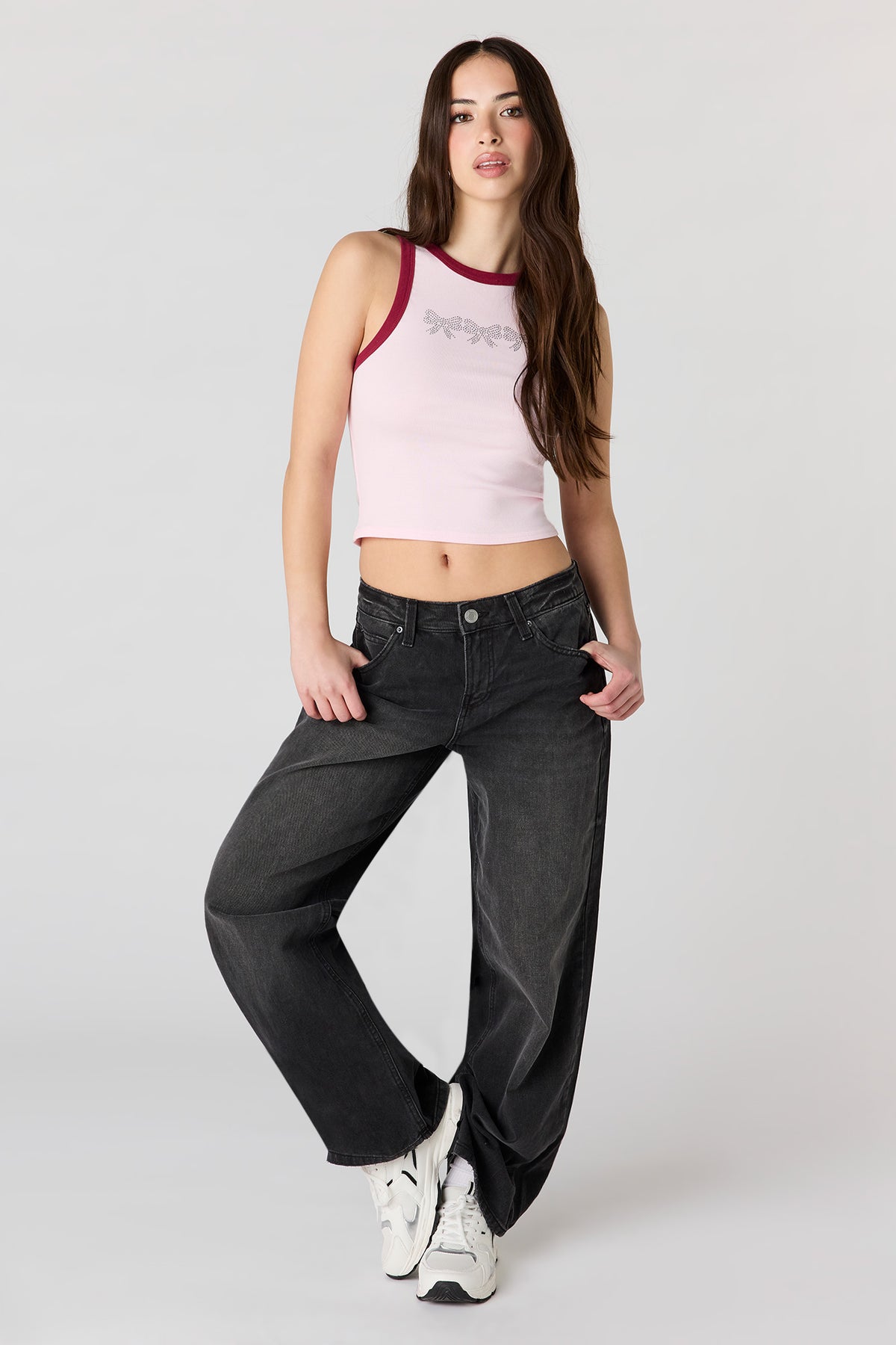 Alt View 3. High Neck Graphic Tank - Light Pink