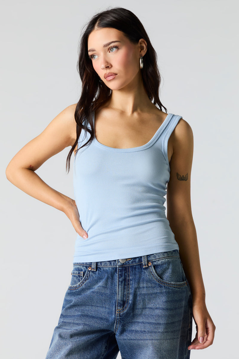 Ribbed Scoop Neck Tank