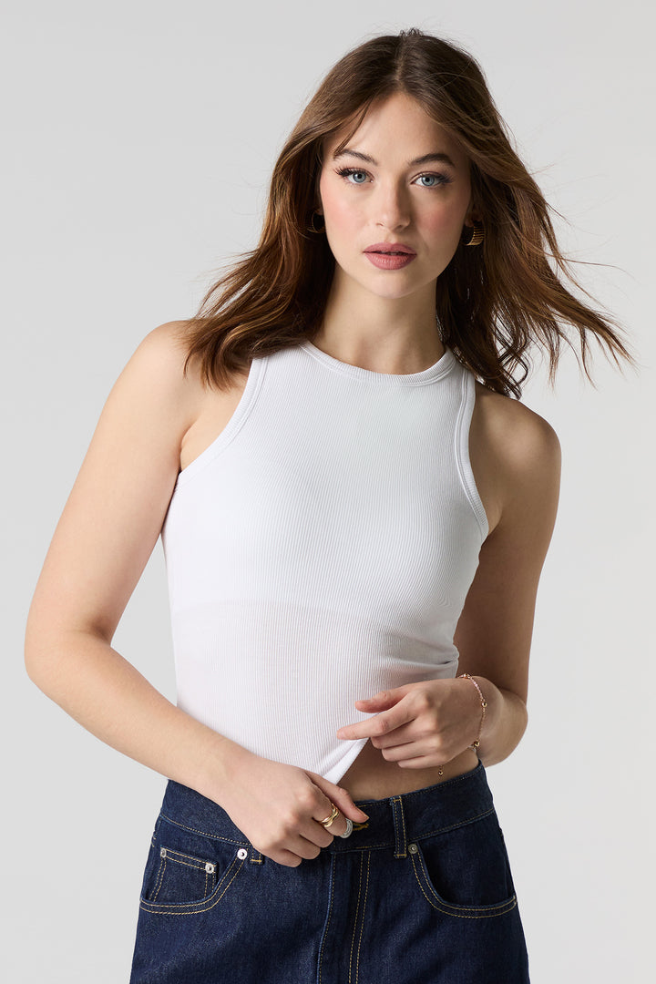 Ribbed High Neck Tank