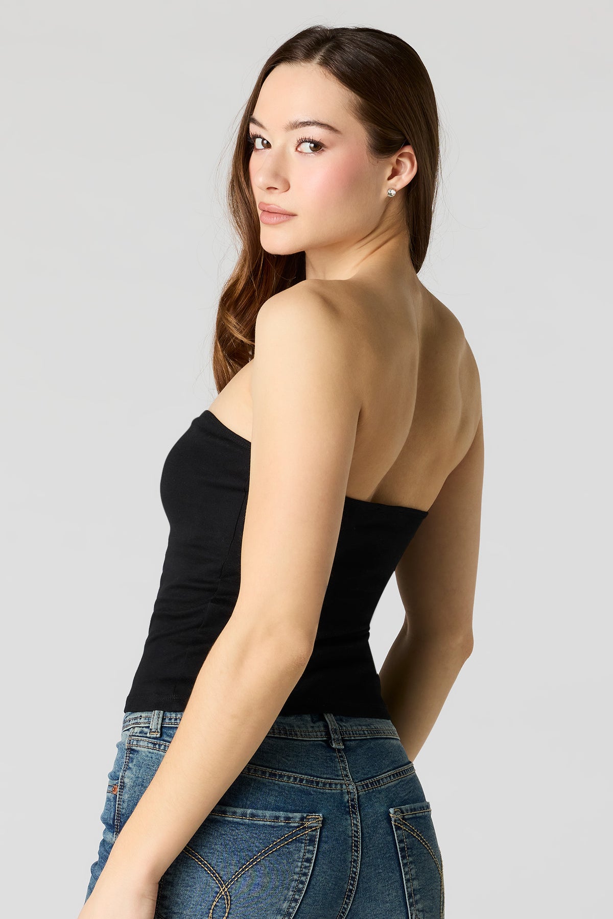 Alt View 2. Braless Sweetheart Tube Top - Black