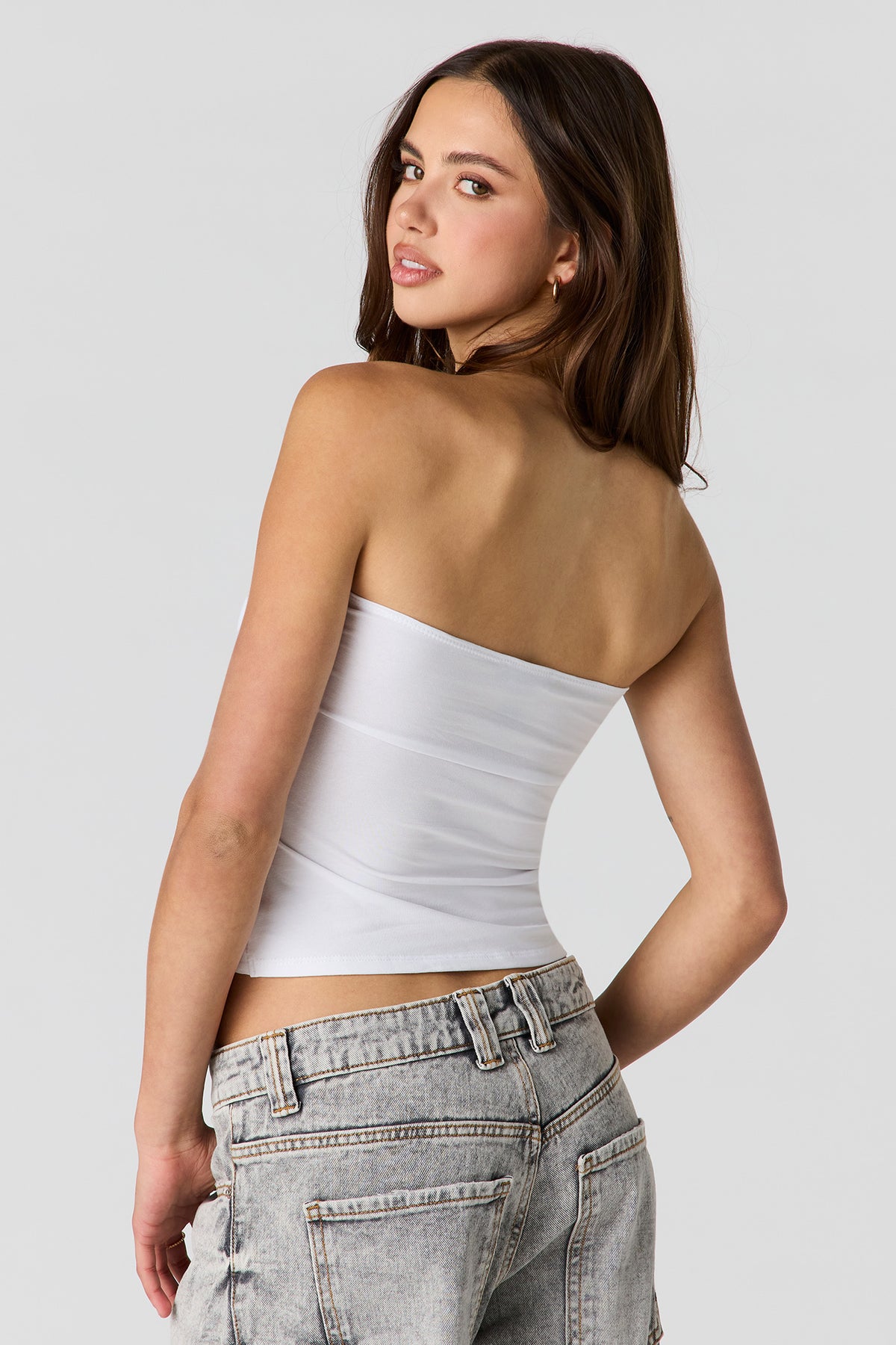 Alt View 2. Soft Contour Tube Top - White