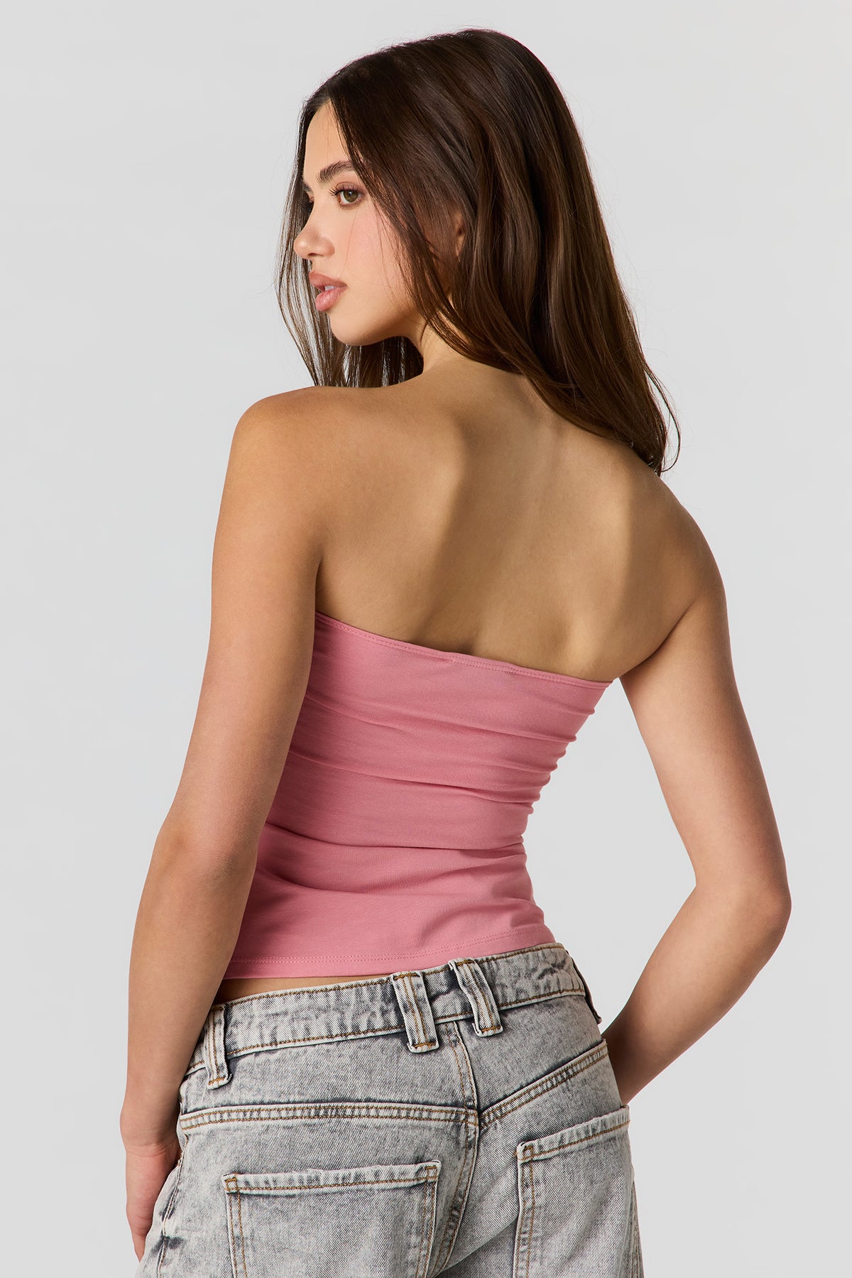 Alt View 2. Soft Contour Tube Top - Dusty Rose