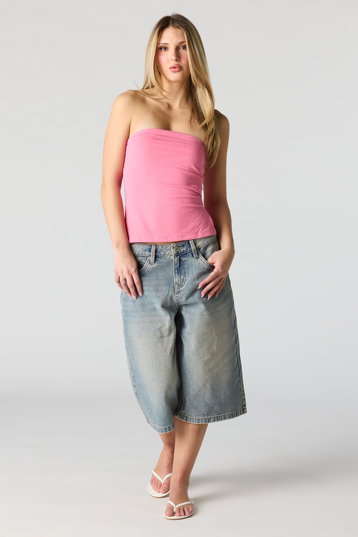 Alt View 3. Soft Contour Tube Top - Light Pink
