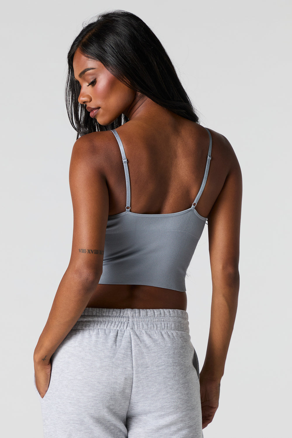 Seamless Ribbed V-Neck Cami with Built-In Bra Cups Seamless Ribbed V-Neck Cami with Built-In Bra Cups 2