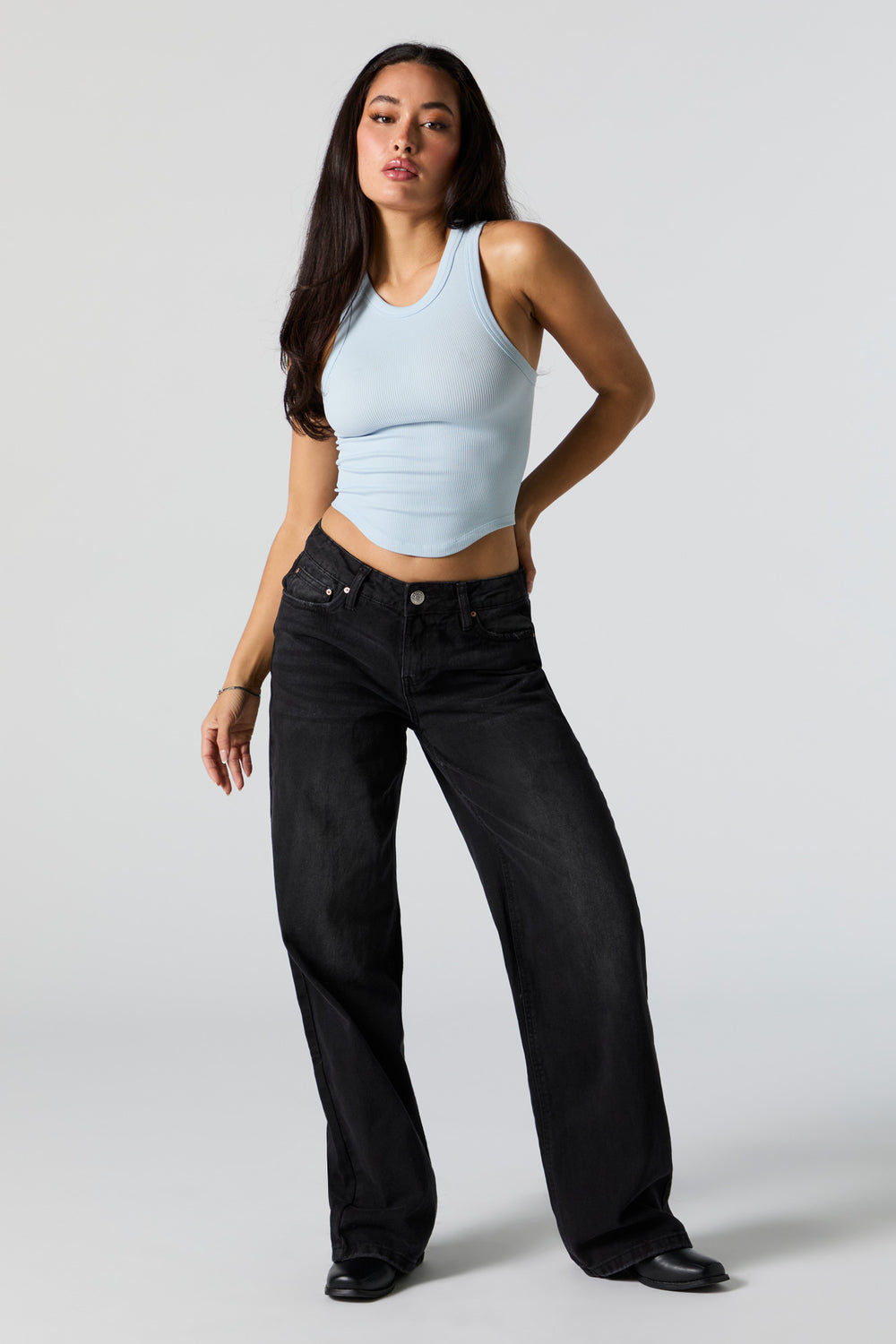 Seamless Ribbed High Neck Cropped Tank Seamless Ribbed High Neck Cropped Tank 3