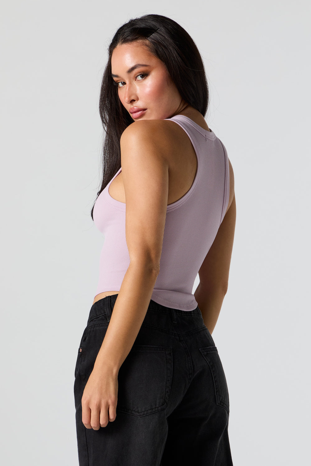 Seamless Ribbed High Neck Cropped Tank Seamless Ribbed High Neck Cropped Tank 18