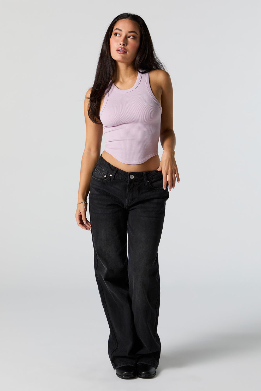 Seamless Ribbed High Neck Cropped Tank Seamless Ribbed High Neck Cropped Tank 19