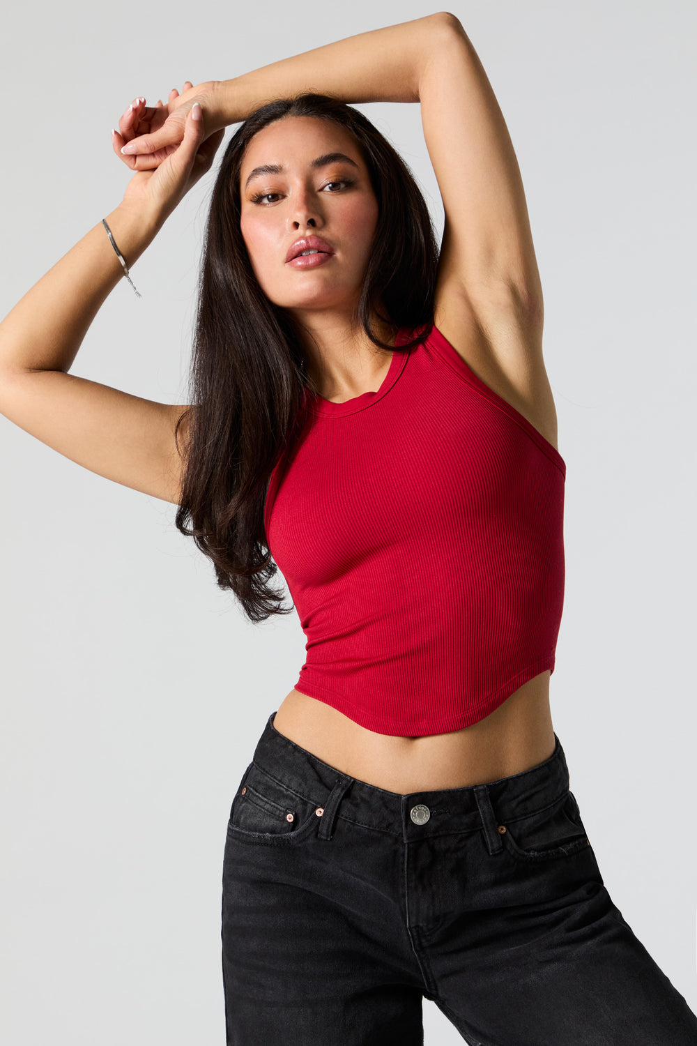 Seamless Ribbed High Neck Cropped Tank Seamless Ribbed High Neck Cropped Tank 20