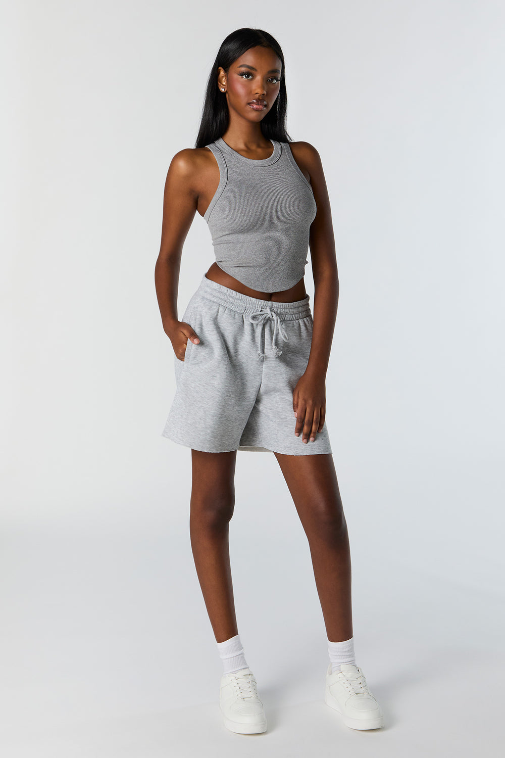 Seamless Ribbed High Neck Cropped Tank Seamless Ribbed High Neck Cropped Tank 10