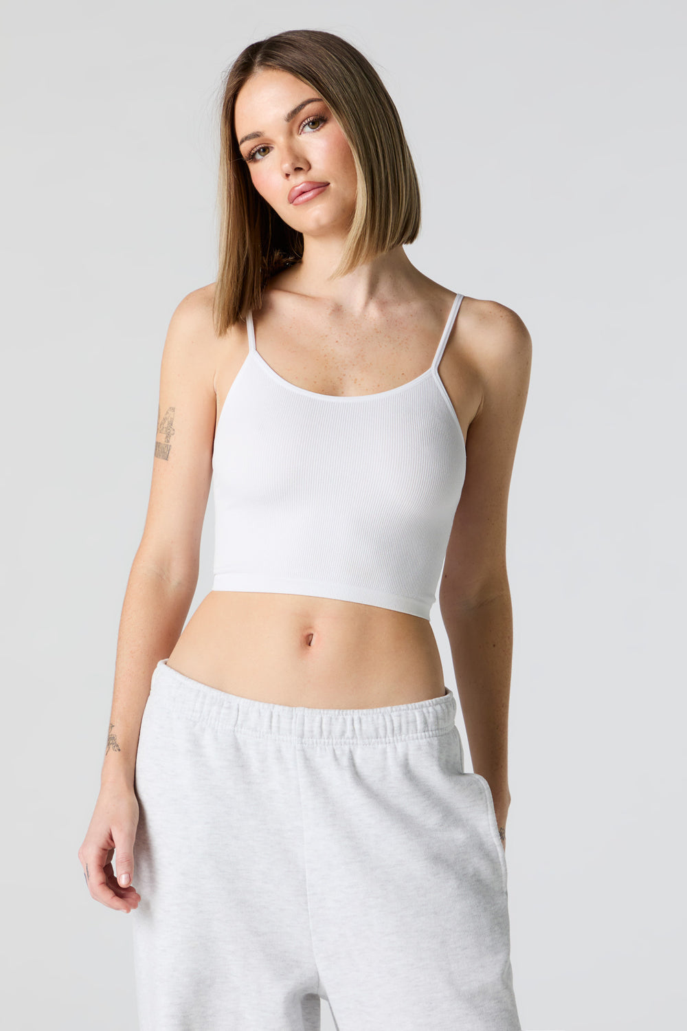 Seamless Ribbed Scoop Neck Cropped Cami Seamless Ribbed Scoop Neck Cropped Cami 8