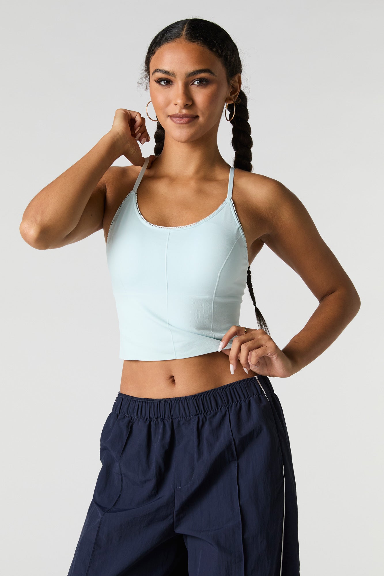 Seamless Scoop Neck Cami with Built-In Bra Cups